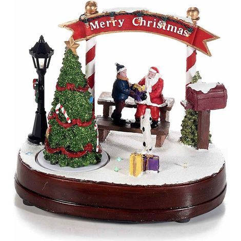 Carillon paesaggio Natalizio girevole con luci e suoni idea regalo Natale (1/4)