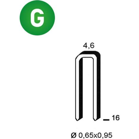 10 000 Agrafes Galvanisées Tb-16 - 4.95x16x0.84 mm - D-Work