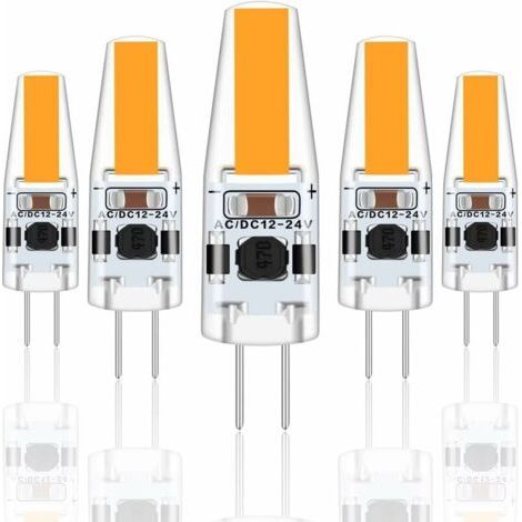 G4 Ampoules LED, 3W 12V AC/DC, Équivalent 30W Halogène, 300LM Blanc Chaud 2700K, Lot de 5 (1/4)