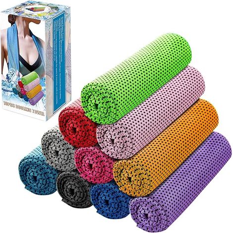 Servilleta Refrescante - Servilleta Fría para Cuello y Rostro - Microfibra Transpirable - 80 x 30 cm - 10 Unidades (1/5)