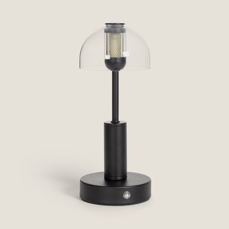 Lámpara de Mesa LED Metal Portátil con Batería USB Recargable Luliu Ludza Negro
