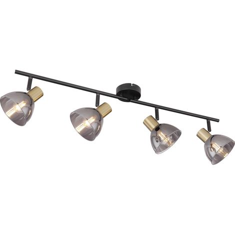 Spot - schwarz - Jay - glas metall rauchglas - buntglaslampe - (1/5)