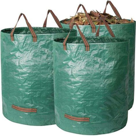 3x 272L Sac Dechets Verts de Jardin, Sac Jardinage Dechets avec Poignées, Autonome, Imperméable, Sac Jardin durable Résistant à la Corrosion (1/4)