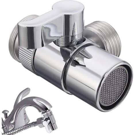 [JAMAIS UTILISÉ]Robinet Collecteur-Universel Douche Collecteur-Inverseur Valve Pièces De Rechange Adaptateur De Douche-Robinet Valve-Pour Lavabo Salle De Bains Cuisine Lave-linge (1/5)