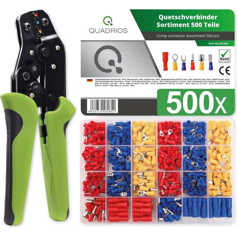 QUADRIOS Pince à sertir multifonction pour cosses de câble isolées avec set de connecteurs à sertir (1/5)