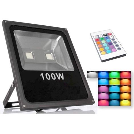 Trade Shop - FARO LED 100W RGB MULTICOLORE GIOKE LUCE MIT TELECOMAND FARETTO ILLUMIN -