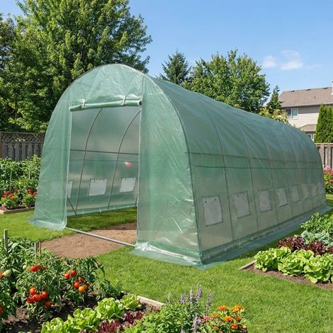 Serre Tunnel 4x8m PE Armé 200g/m2 Hauteur 2,3m Green Protect