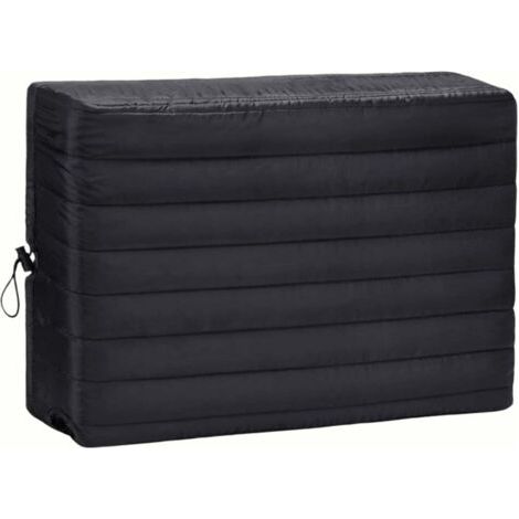 Housse de climatiseur d'intérieur en polyester noir pour systèmes de chauffage central et de refroidissement, protection contre la poussière d'hiver pour la maison et le jardin (43339cm) (1/4)
