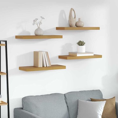 Wandregal Wandmontiert 4 pcs Beige 50 x 23 x 4 cm Holzwerkstoff (1/5)