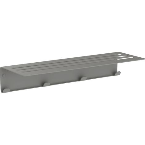 Lineabeta - Tragen Sie sie mit 4 Saeta-Kleiderhaken aus mattgrauem Aluminium
