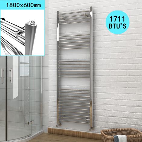 ELEGANT 1800 x 600 mm Bathroom Towel Radiator Chrome Straight Towel Rail Radiator (1/5)