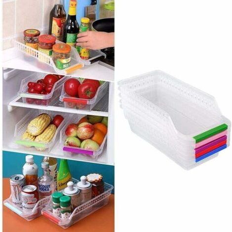 Fridge Storage, Refrigerator Storage, Stackable Fridge Basket, Plastic Storage Basket for Home Kitchen Collection (Pack of 5) (1/3)