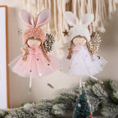 Ensemble de 4 jupes en tulle pour poupée, ange, à suspendre au sapin de Noël, cadeau fait main. (1/4)