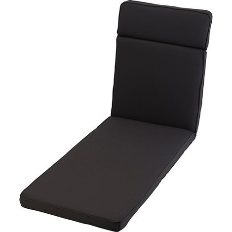Sun Lounger Outdoor Garden Furniture Cushion - L198 x W60 cm - Charcoal Grey