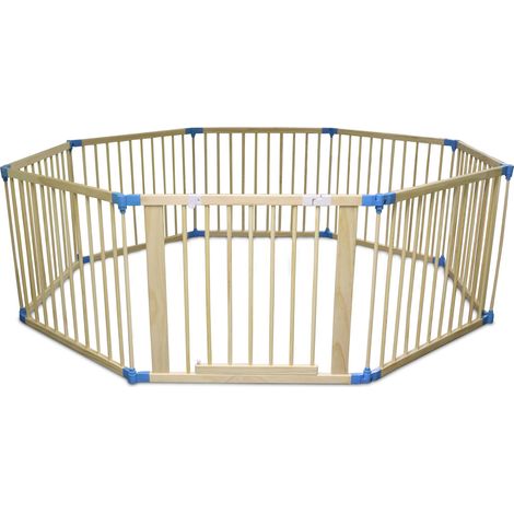 Bituxx Laufgitter Laufstall Spielgitter Spielstall Spielbereich Spielgehege Kindergehege Premium Ø 150 cm aus Pinienholz