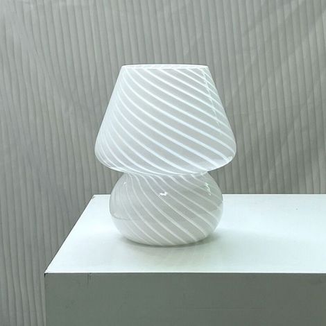 Lampe De Table - Verre - Blanc - Ampoule LED E27 5 W - Trois Températures De Couleur - 1 Pièce