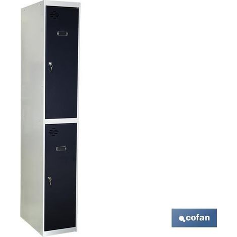 COFAN taquilla inicial 2 puertas 1800 x 300 x 500 mm , Taquillas de color gris indicadas para almacenar todos tus objetos personales en el lugar de trabajo. Disponible en taquilla (1/5)
