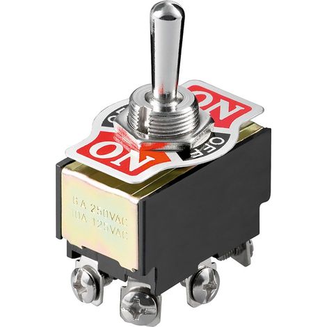 Goobay 10114 interruptor eléctrico Interruptor de palanca acodillada 2P Negro, Rojo, Plata, Blanco