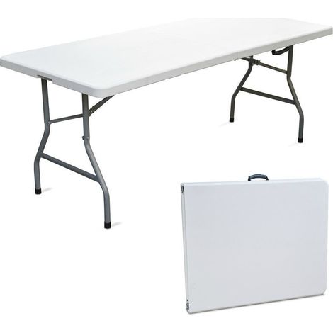 TAVOLO pieghevole - 180cm - mare picnic - IN PVC CHIUDIBILE A VALIGETTA RESINA (1/6)