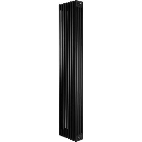 Radiador Tradicional Vertical 4 Columnas - Negro  1800mm x 380mm  Acero Premium 2304W  Soportes, Kit, Cepillo  Garantía 15 Años  Calefacción Eficiente y Elegante