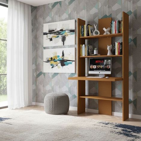 Libreria con scrivania incorporata: spaziosa, robusta e facile da montare - Zolfo