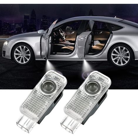 2 Pcs Lumière de Bienvenue de Porte de Voiture, Car Logo Projection LED, Feux de Bienvenue pour A1/3/4/5/6/7/8/R8/TT/Q7/Q5/Q3 (1/5)