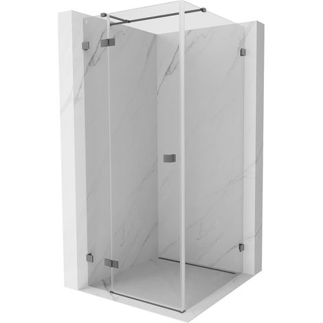 Mexen Lunar T cabine de douche pivotante gauche 120 x 120 cm, transparent, gun metal - 834T-120-120-95-00-L (1/5)