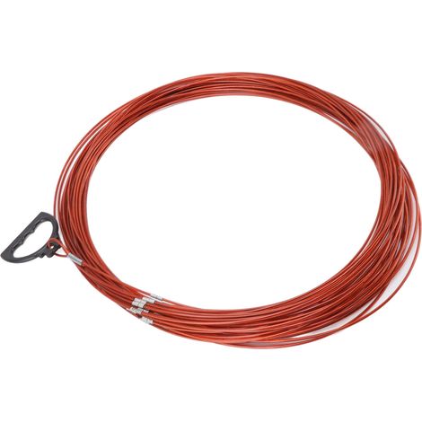 Corde de mesure en acier gainée de plastique pour chantier, chemin de fer et terres agricoles, 30m avec anneau de traction