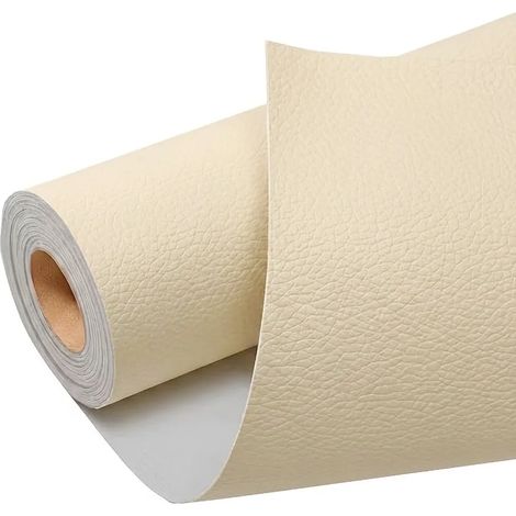 (Blanc cassé, 30 x 150 cm) Ruban de réparation auto-adhésif durable en cuir synthétique, adapté à la réparation de meubles et d'intérieurs automobiles. (1/5)