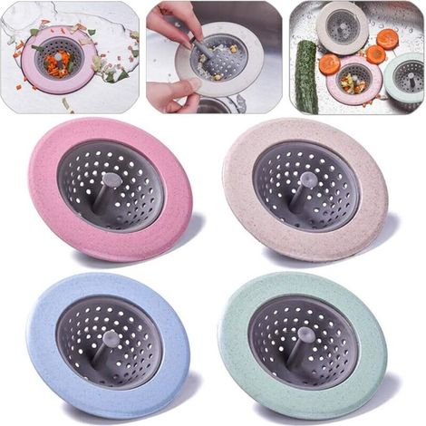 Filtri di scarico universali per lavelli da cucina e bagno – Set da 4 pezzi in acciaio inox 304 con finitura cromata lucida