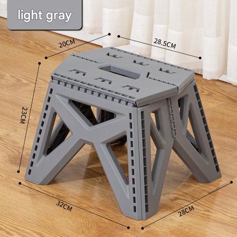 Tabouret sûr robuste, portable, pliable, pour cuisine,salle de bain et jardin et multifonctionnel avec poignée de camping (hauteur 23,5 cm) (1/5)