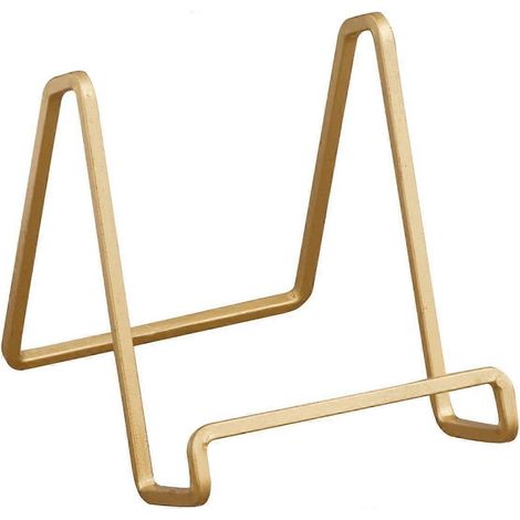 Support chevalet carré en fil métallique plaqué or de 10 cm pour présenter des livres de cuisine, des photos, des images (1/5)