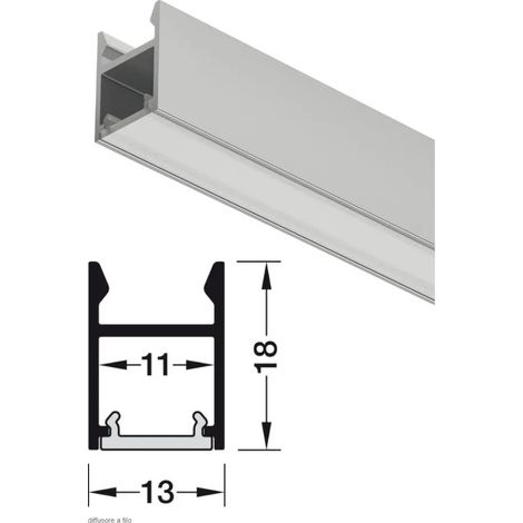 PROFILO 2103 HAFELE LOOX5 MT. DA APPLICARE PER LED IN ALLUMINIO FINITURA ARGENTO 833.95.736