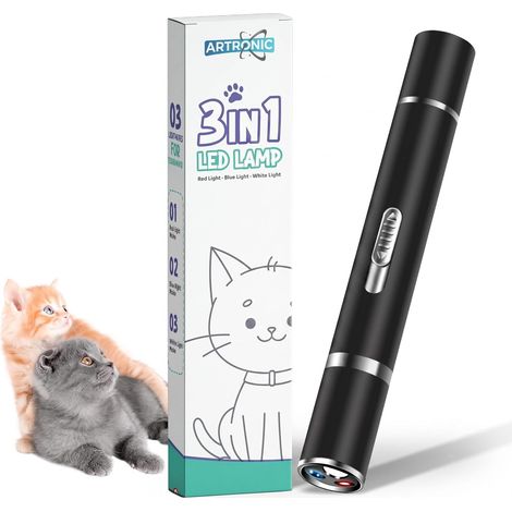 Interaktives Katzenspielzeug – Spielzeug für Katzen und Hunde mit LED-Licht, USB-wiederaufladbar – Zubehör für Training, Bewegung und körperliche Aktivität (1/5)