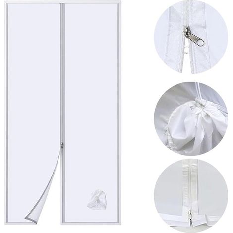 Junta para puerta de aire acondicionado portátil, junta para puerta de aire acondicionado con, junta para puerta de aire acondicionado de balcón con, para instalación en puertas (90 x 210 cm) (1/5)