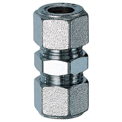 5090 - Nipplo Niplex DOPPIO cromato tipo ridotto - Misura 3/8" x 10 tenuta gomma 5090 38G10