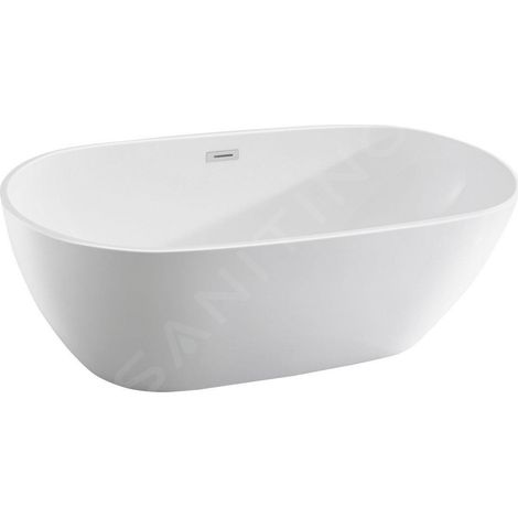 Aqualine - Baignoire autoportante, 180x80 cm, blanc E1880 (1/5)