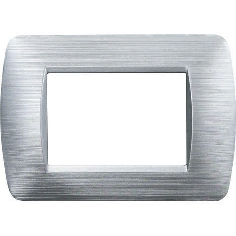 ETTROIT LN85315 Kunststoffplatte Serie Space 3P, Farbe Satinsilber, kompatibel mit Bticino Living Light