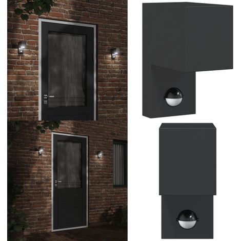 Außenwandleuchte mit Sensor Schwarz Aludruckguss - Outdoor-Beleuchtung - Wandleuchte - Bewegungsmelder - LED-Leuchte - Gartenbeleuchtung - Home & Living (1/5)