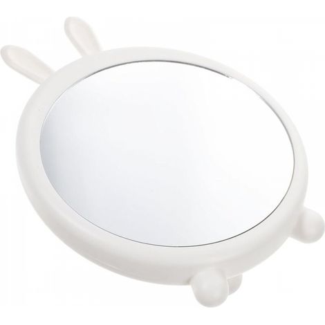 Miroir de maquillage de bureau blanc avec oreilles de lapin, miroir de table HD durable et stable pour chambre et coiffeuse (1/5)