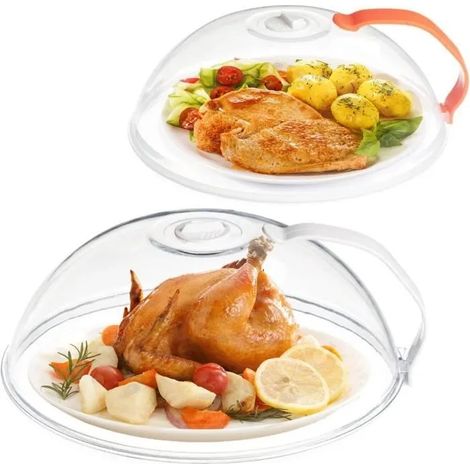 Couvercle pour Micro-Ondes-Cloche Micro-Ondes-Couvercle anti-éclaboussures pour micro-ondes avec orifices de Ventilation et Poignée (1/4)