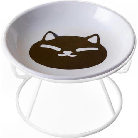 Erhöhter Keramiknapf für Katzen und Kleintiere, Anti-Reflux-Design, Nackenstütze, farbenfrohes Muster, Set mit schrägen Näpfen, Futterzubehör für drinnen (1/5)