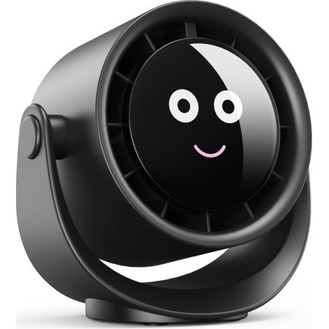 1 ventilateur portable, rechargeable USB, rotation 360°, 5 vitesses avec affichage LED, clip pour bureau/voiture/plein air