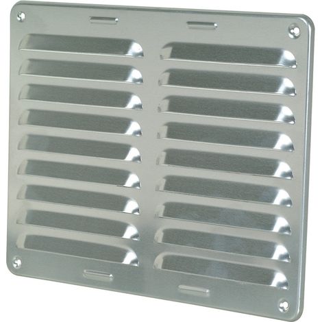 Grille de ventilation murale - Dimension : 245x195 - Teinte : Argent - Moustiquaire : Non - RENSON (1/2)