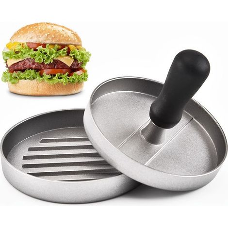 Presse hamburger inox 11,7 cm, moule galettes viande, BBQ cuisine maison (1/3)