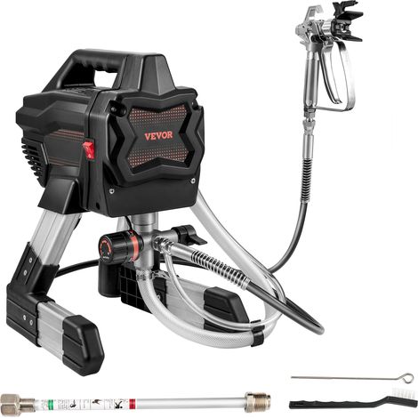 VEVOR Spruzzatore di Vernice Airless 650W 0.87HP, Spruzzatore 2900 PSI per Pittura Portata 1,1 l/min con Set di Accessori Completi, Uso per Pareti, Mobili, Recinzione, Armadietto, Capannone, Cortile