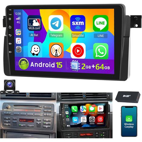 Autoradio DAB+ (en option) Android 15 Apple Carplay pour BMW Série 3 E46 M3 Rover 75 MGZT GPS NAVI RDS - 2+64G DAB+ CAM (1/5)