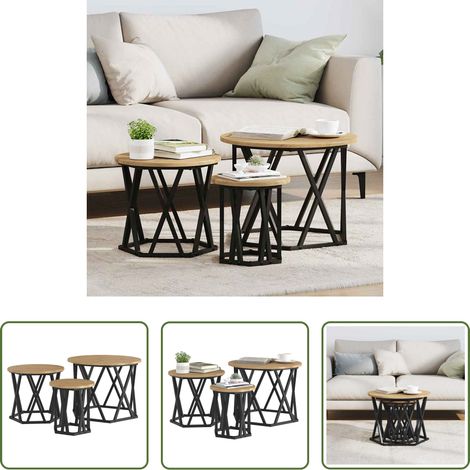 Wohnzimmer - Nesting Beistelltisch 3 pcs Artisan-Eiche (1/5)
