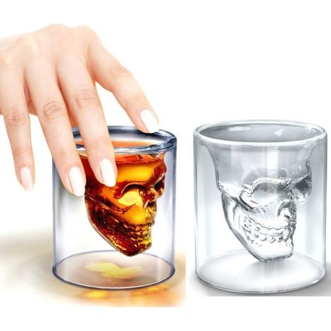 Verre En Verre Pour Cicchetto Liqueur Avec Forme De Crâne Vodka Whisky