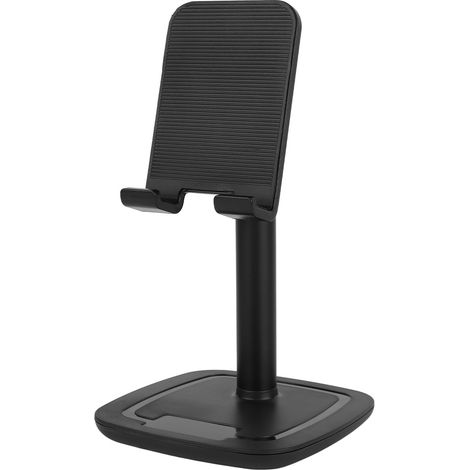 Support pliable en alliage d'aluminium noir pour smartphone de bureau, support télescopique pliable pour téléphone portable de table (1/5)